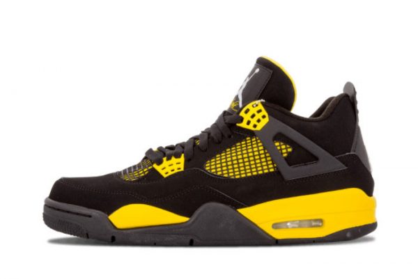 2022 Newest Air Jordan 4 Thunder Black White-Tour Yellow 308497-008