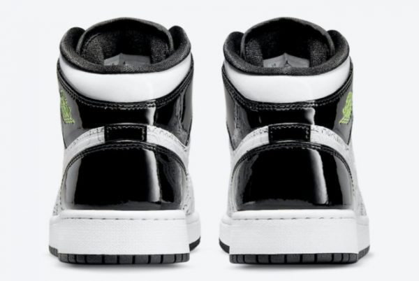 Air Jordan 1 Mid GS DIY White Black-Volt For Sale DC4099-100-3