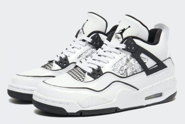 Air Jordan 4 GS DIY White Black-Volt Outlet DC4101-100-1