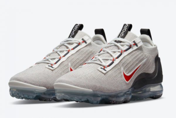 Cheap Nike Air Vapormax 2021 Flyknit Light Bone University Red Sale-1