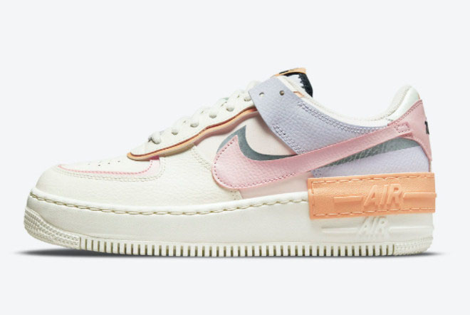 Grade School Nike Air Force 1 Shadow Pink Glaze-Orange Chalk CI0919-111