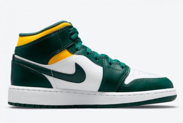 Shop Air Jordan 1 Mid Sonics Green White Yellow 554725-371-1