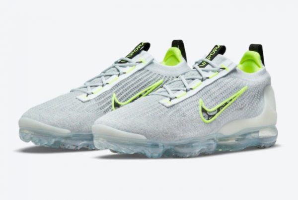 Shop Nike Air VaporMax 2021 Grey Volt Running Shoes DH4085-001-1