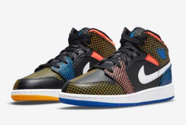 Air Jordan 1 Mid GS Multicolor Grid For Sale DC4092-001-1