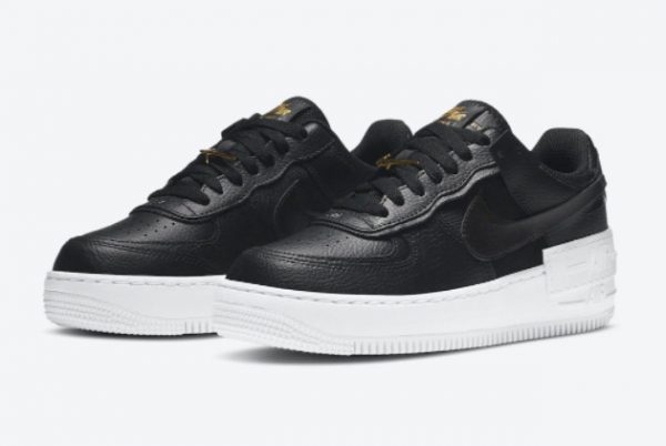 Cheap Nike Air Force 1 Shadow Black White Gold DC4459-001-2