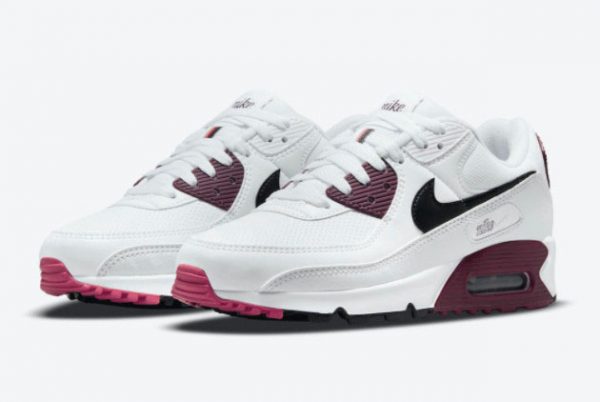 Nike Air Max 90 White Maroon Black On Sale DH1316-100-1