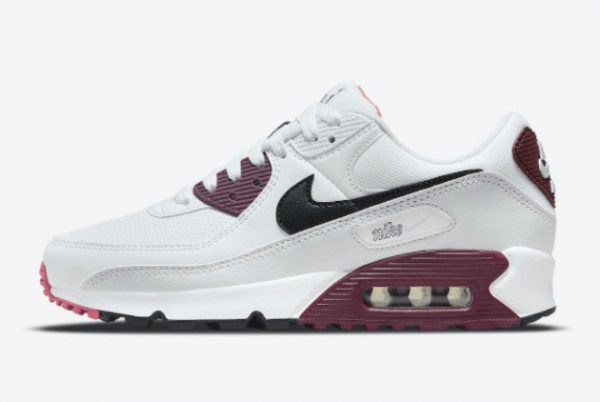 Nike Air Max 90 White Maroon Black On Sale DH1316-100