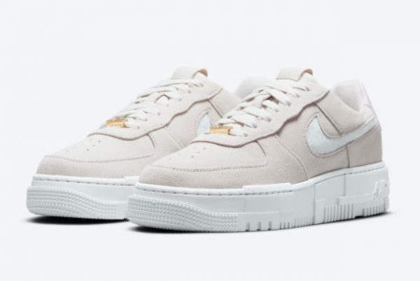 Women Nike Air Force 1 Pixel Beige Pink Online Store DQ0827-100-2