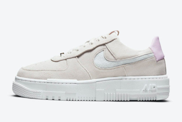 Women Nike Air Force 1 Pixel Beige Pink Online Store DQ0827-100