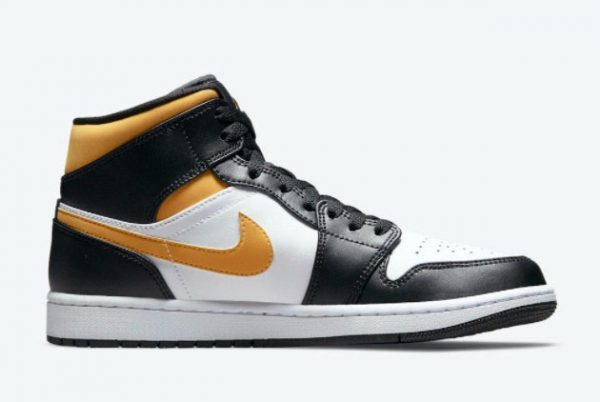 2021 Air Jordan 1 Mid Pollen Black University Gold For Sale 554724-177-1