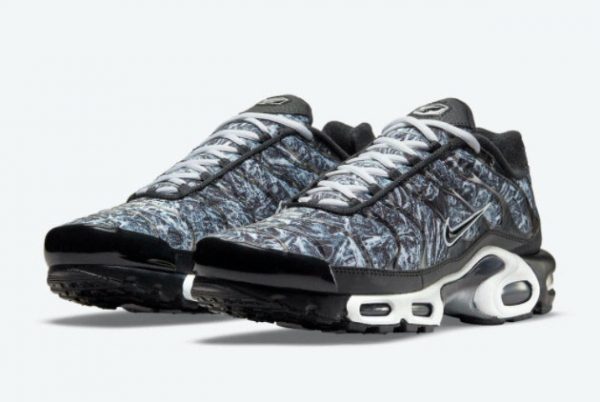 2021 Cheap Nike Air Max Plus Black White Print Shoes DO6384-001-2