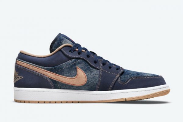 Air Jordan 1 Low Denim Midnight Navy Basketball Sneakers DH1259-400-1