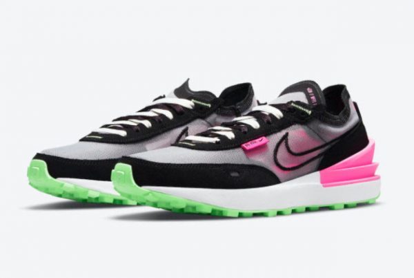 Cheap Nike Waffle One Black Neon Green-Pink DM8143-100-1