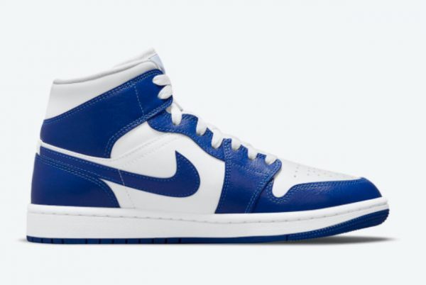 High Quality Air Jordan 1 Mid White Hyper Royal BQ6472-104-1