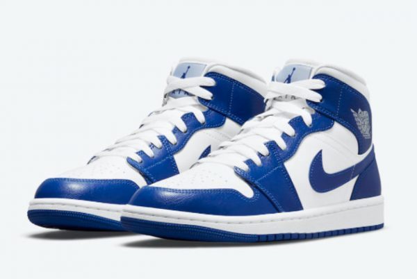 High Quality Air Jordan 1 Mid White Hyper Royal BQ6472-104-2