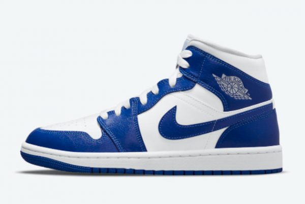 High Quality Air Jordan 1 Mid White Hyper Royal BQ6472-104