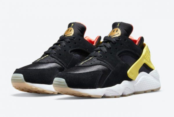 Shop Nike Air Huarache GS Have A Nike Day Black Yellow DO5873-001-2