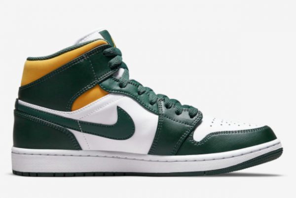 2021 Latest Air Jordan 1 Mid Sonics Green Yellow 554724-371-1