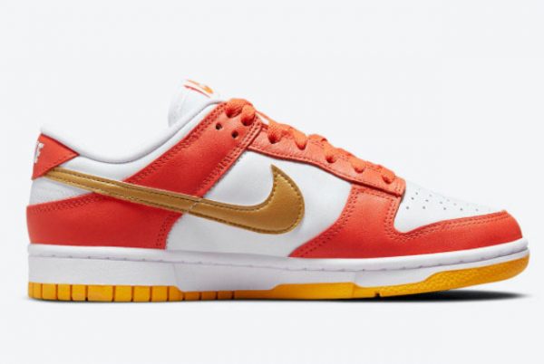 2021 Newest Nike Dunk Low Golden Orange White-Gold DQ4690-800-1