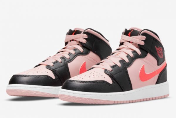 Air Jordan 1 Mid GS Pink Black Crimson In Store 554725-604-1