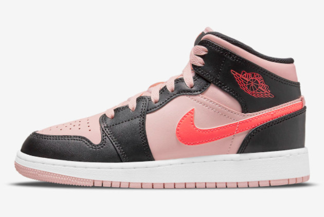 Air Jordan 1 Mid GS Pink Black Crimson In Store 554725-604