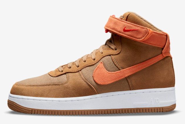 Buy Nike AF1 Air Force 1 High Wheat Orange Canvas DH7566-200