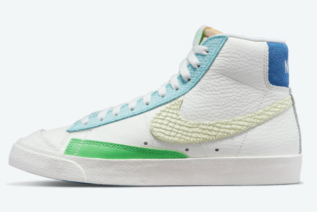 Buy Nike Blazer Mid 77 White/Bright Green-Blue DQ0865-100