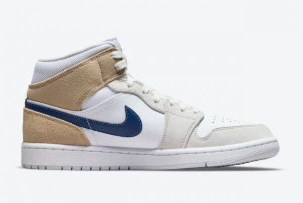 Cheap Air Jordan 1 Mid White Tan Multiple Materials DO6726-100-1