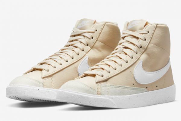 New Style Nike Blazer Mid Coconut Milk Sneakers DQ4124-100-2