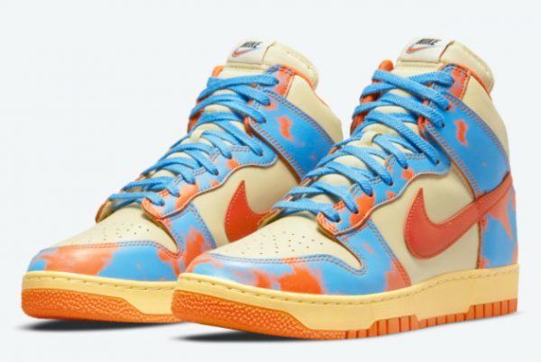 Nike Dunk High 1985 Orange Acid Wash Sneakers DD9404-800-2