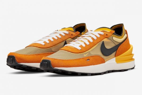 Nike Waffle One Orange Yellow Casual Shoes DD8014-700-1