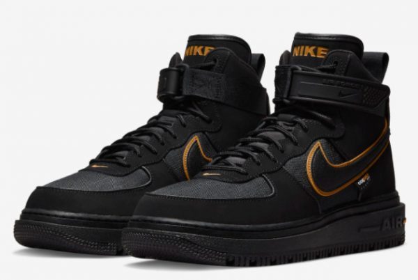 2022 Latest Nike Air Force 1 Boot Cordura Black Wheat DO6702-001-2