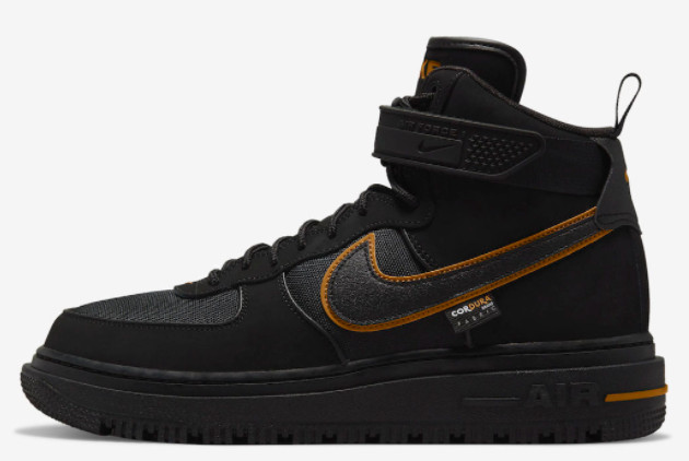 2022 Latest Nike Air Force 1 Boot Cordura Black Wheat DO6702-001