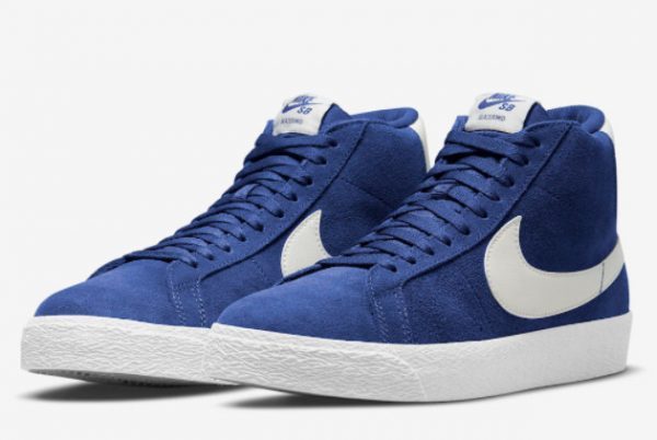 2022 Latest Nike SB Blazer Mid Blue Suede 864349-403-2