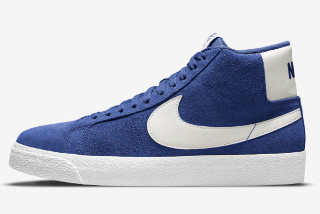 2022 Latest Nike SB Blazer Mid Blue Suede 864349-403