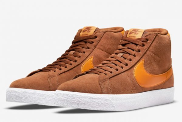 2022 Latest Nike SB Blazer Mid Brown Orange 864349-203-2