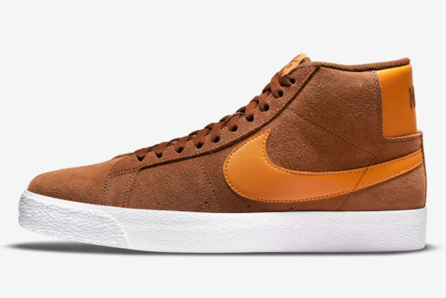 2022 Latest Nike SB Blazer Mid Brown Orange 864349-203