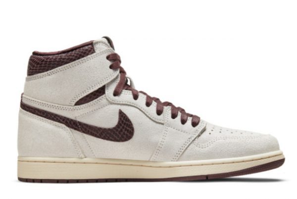 A Ma Maniere x Air Jordan 1 High OG Sail Burgundy Crush DO7097-100-1