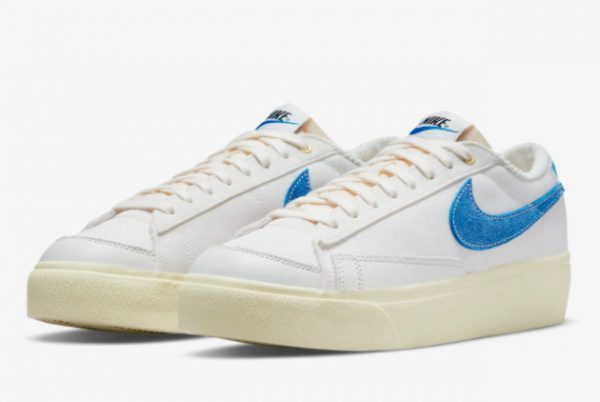 Latest Nike Blazer Low Platform Sail Game Royal DO2371-133-2