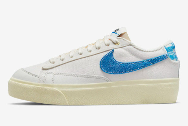 Latest Nike Blazer Low Platform Sail Game Royal DO2371-133