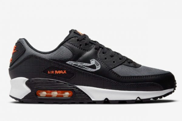 Nike Air Max 90 Black/Orange-White With 3D Swooshes DR5642-001-1