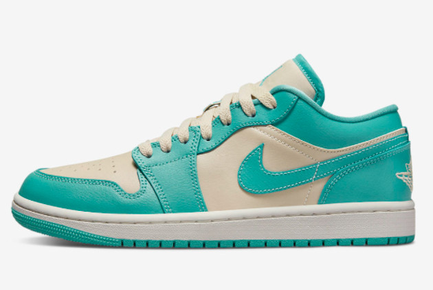 2022 Cheap Air Jordan 1 Low Teal Green Beige DC0774-131