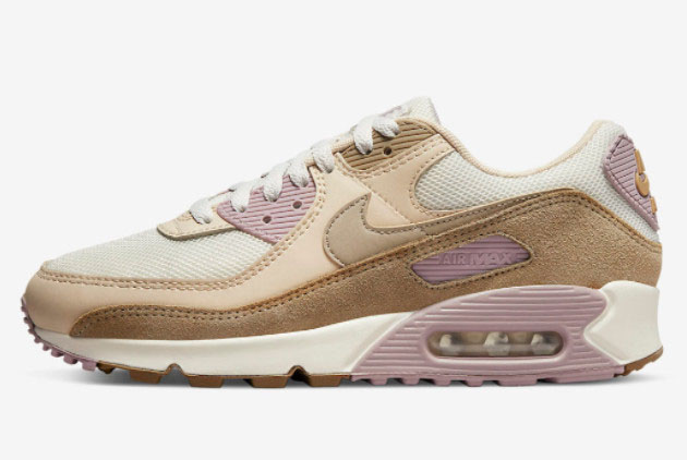 2022 Nike Air Max 90 Sail Tan Running Shoes DQ0885-300