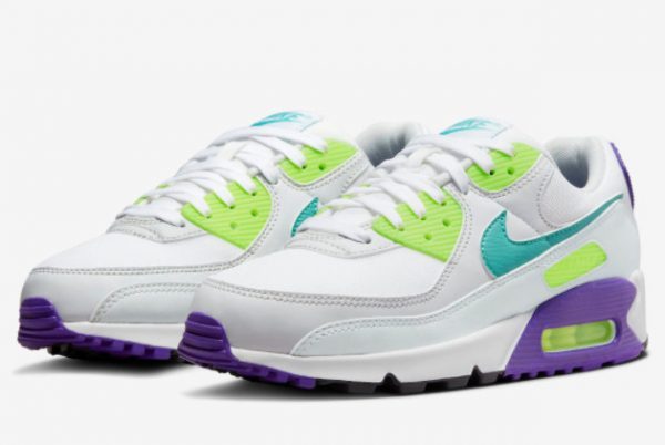 2022 Nike Air Max 90 Volt/Teal-Purple Outlet Online DH5072-100-2