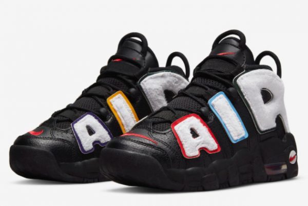 Cheap Nike Air More Uptempo GS Black White Fleece Material DQ7780-001-2