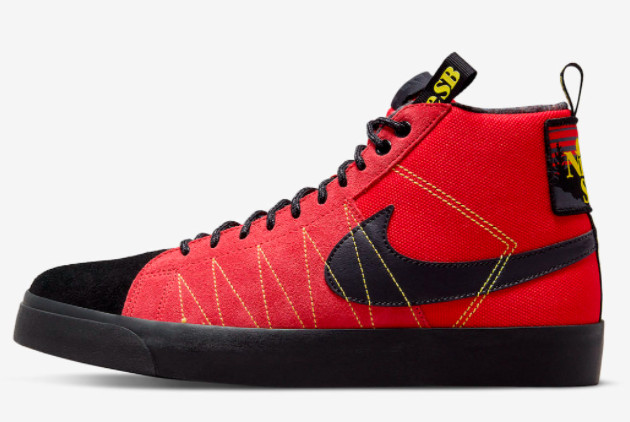 Discount Nike SB Blazer Mid Premium Acclimate Pack Red DC8903-601