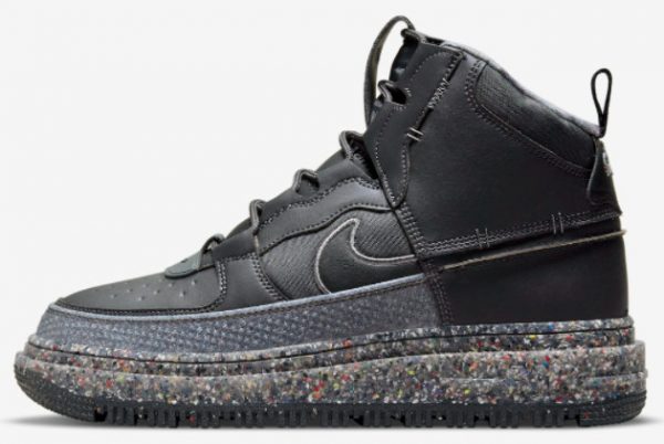 Grade School Nike Air Force 1 Boot Crater Dark Smoke Grey Black DD0747-001