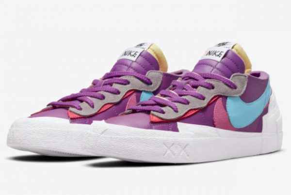 KAWS x sacai x Nike Blazer Low Purple Dusk Sport Shoes DM7901-500-2