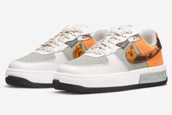 New Release Nike Air Force 1 Fontanka Tortoise Shell Grey/Sail-Orange DR0151-001-2