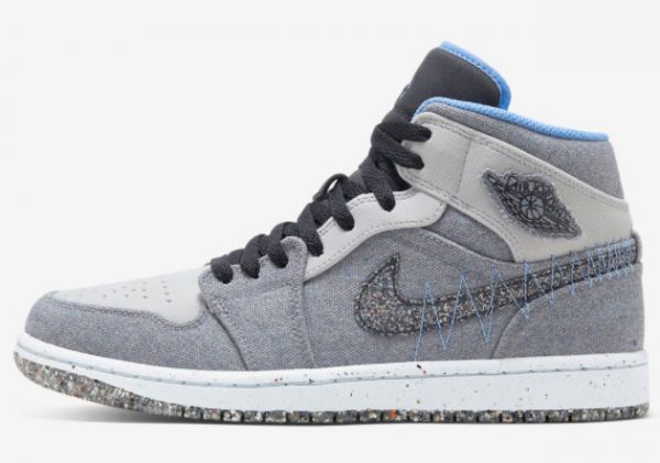 2022 Air Jordan 1 Mid Crater Grey Blue On Sale DM3529-004